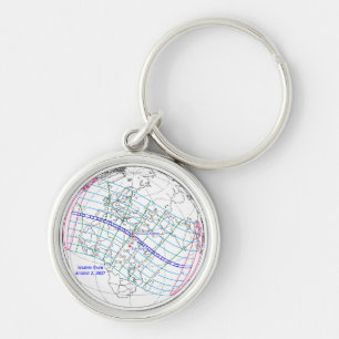 Total Solar Eclipse 2027 Map Keychain