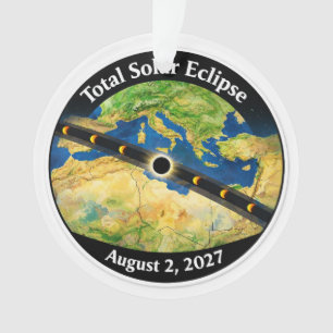 Total Solar Eclipse 2027 Map Ornament