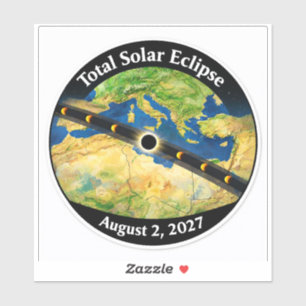 Total Solar Eclipse 2027 Map Sticker
