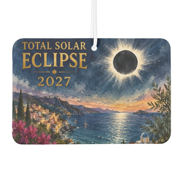 Total Solar Eclipse 2027 Mediterranean  Air Freshener (Front)