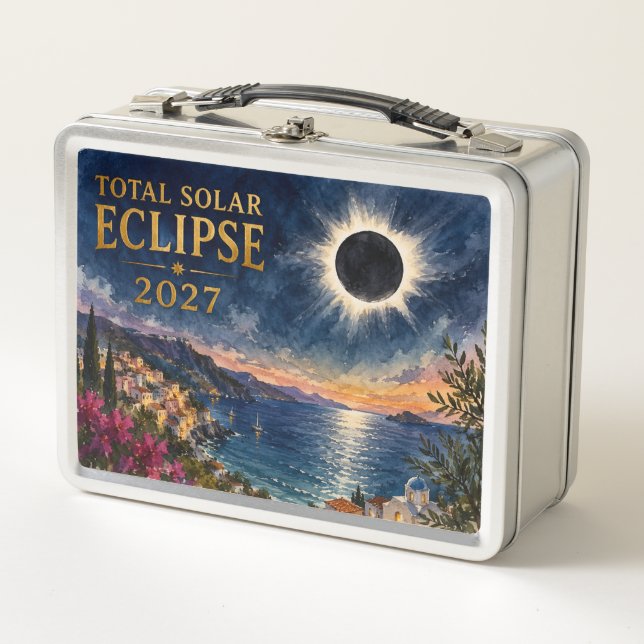Total Solar Eclipse 2027 Mediterranean  Metal Lunch Box (Front)