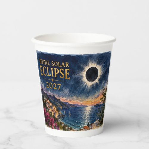 Total Solar Eclipse 2027 Mediterranean  Paper Cups