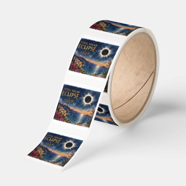 Total Solar Eclipse 2027 Mediterranean  Square Sticker (Roll)