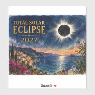 Total Solar Eclipse 2027 Mediterranean Sticker
