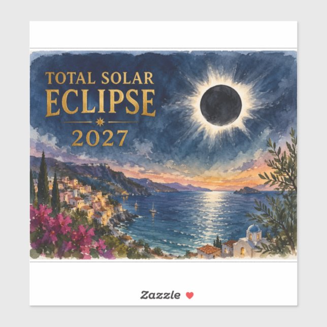 Total Solar Eclipse 2027 Mediterranean  Sticker (Sheet)