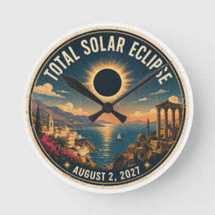 Total Solar Eclipse 2027 Round Clock