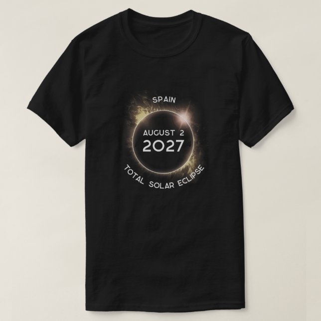 Total Solar Eclipse 2027 Spain T-Shirt (Design Front)
