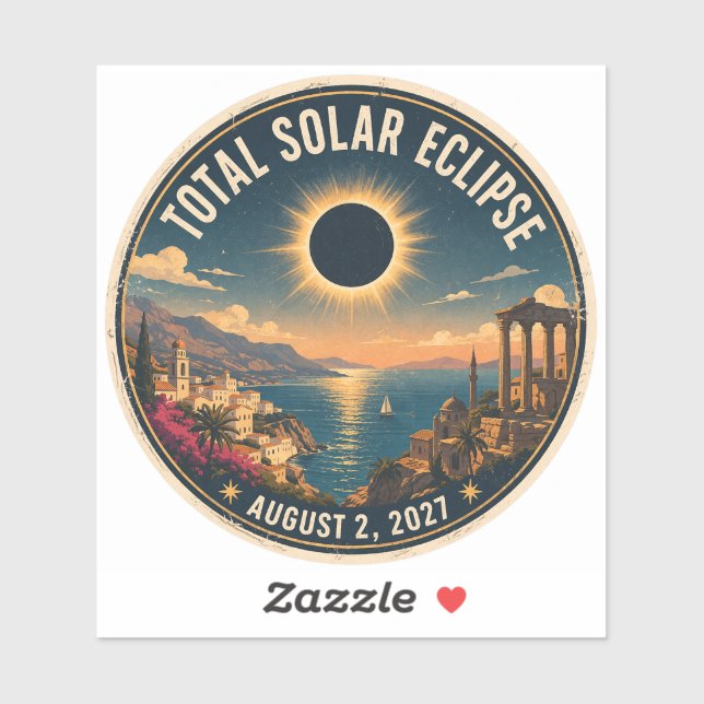 Total Solar Eclipse 2027  Sticker (Sheet)