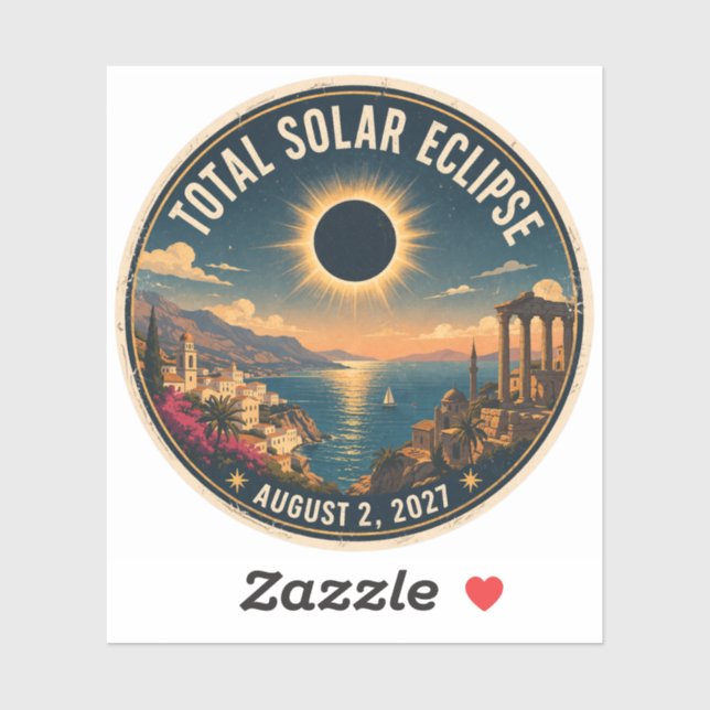 Total Solar Eclipse 2027  Sticker (Sheet)