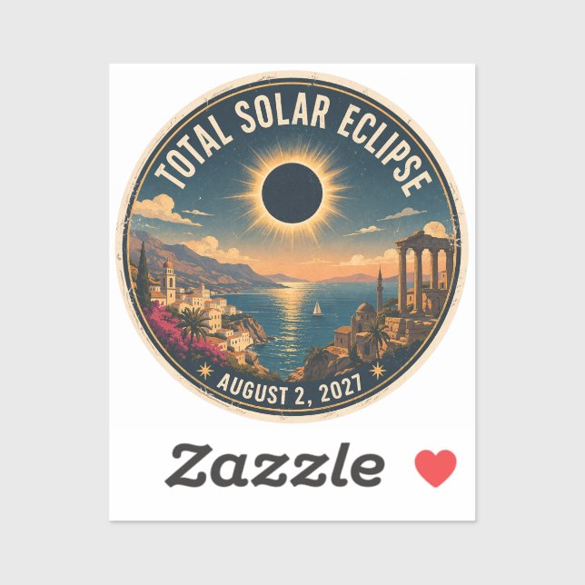 Total Solar Eclipse 2027  Sticker (Sheet)