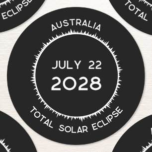 Total Solar Eclipse 2028 Australia Classic Round Sticker