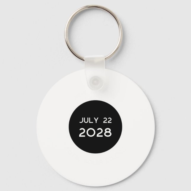 Total Solar Eclipse 2028 New Zealand  Keychain (Front)