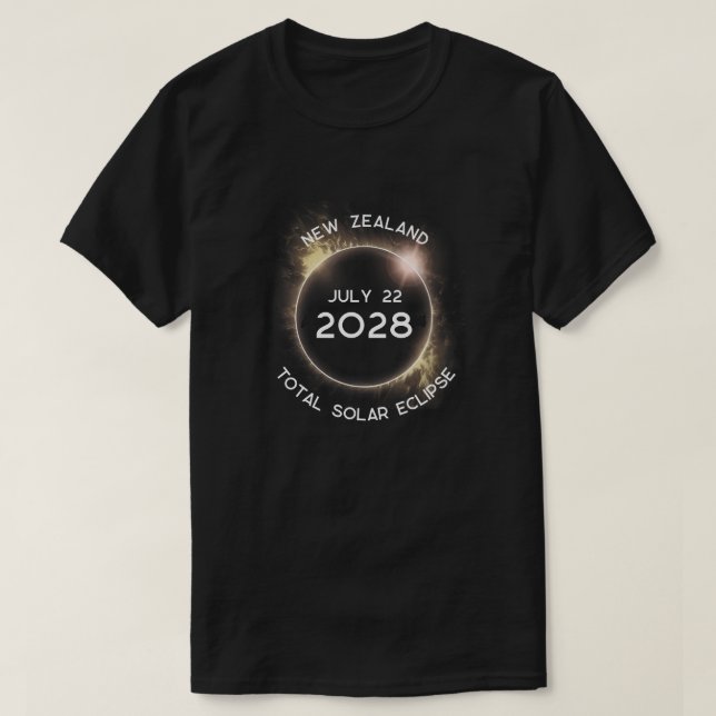 Total Solar Eclipse 2028 New Zealand T-Shirt (Design Front)