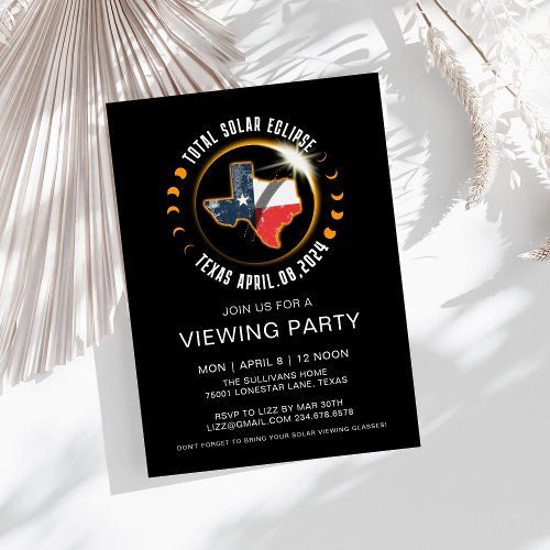 Total Solar Eclipse  202 Texas State Viewing Party Invitation