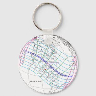 Total Solar Eclipse 2045 Global Path Keychain
