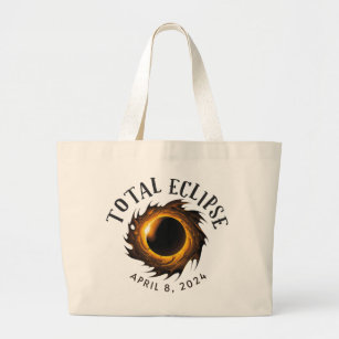 Total Solar Eclipse 24 April, 2024  Large Tote Bag