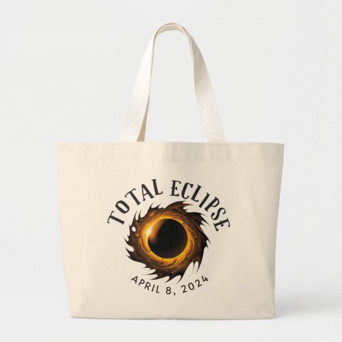 Total Solar Eclipse 24 April 2024  Large Tote Bag