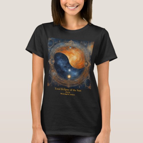 Total Solar Eclipse 2 Sides YOUR Text Mystical T_Shirt
