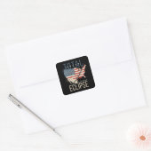 Total Solar Eclipse 4.8.2024 Patriotic USA Map Square Sticker (Envelope)