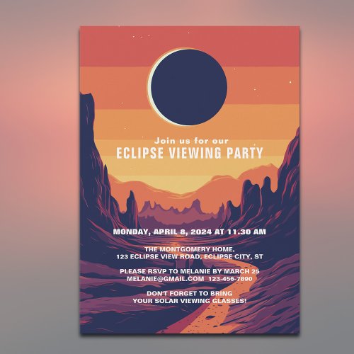 Total Solar Eclipse 482024 Scenic Viewing Party Invitation
