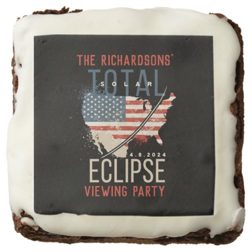 Total Solar Eclipse 482024 USA Map Personalized Brownie