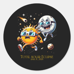 Total Solar Eclipse 8-4-2024 Sun Flees Moon Eclips Classic Round Sticker