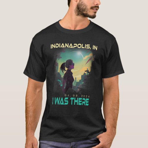 Total Solar Eclipse Aesthetic Girl Indianapolis In T_Shirt