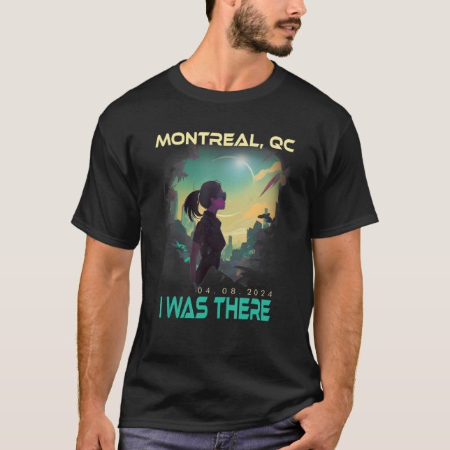 Total Solar Eclipse Aesthetic Girl Montreal Quebec T-Shirt (Front)