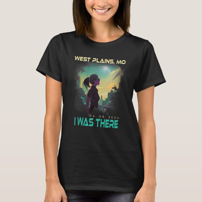 Total Solar Eclipse Aesthetic Girl West Plains Mis T-Shirt (Front)