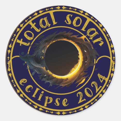 Total solar eclipse America  Classic Round Sticker