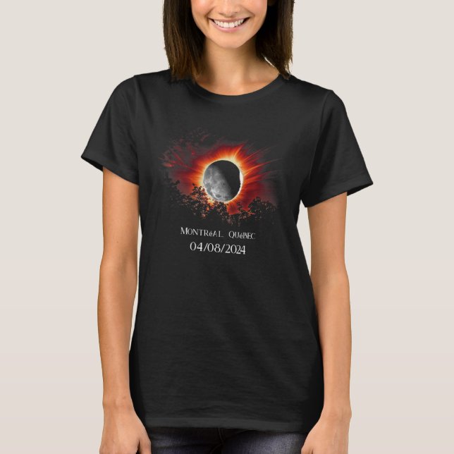 Total Solar Eclipse America Montréal, Québec T-Shirt (Front)