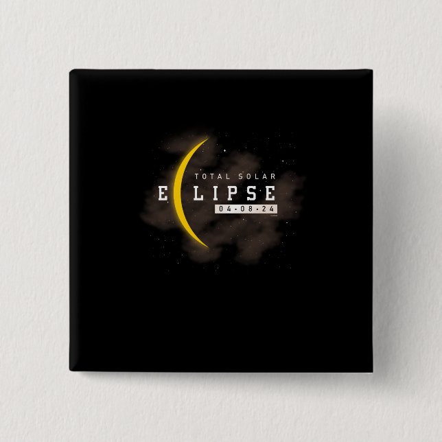 Total Solar Eclipse Annularity Eclipse Moon Button (Front)