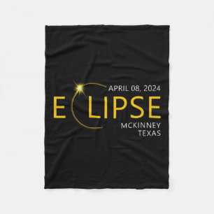 Total Solar Eclipse Apirl 08 2024 Mckinney Texas T Fleece Blanket