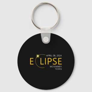 Total Solar Eclipse Apirl 08 2024 Mckinney Texas T Keychain