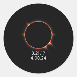 Total Solar Eclipse April 08  Classic Round Sticker