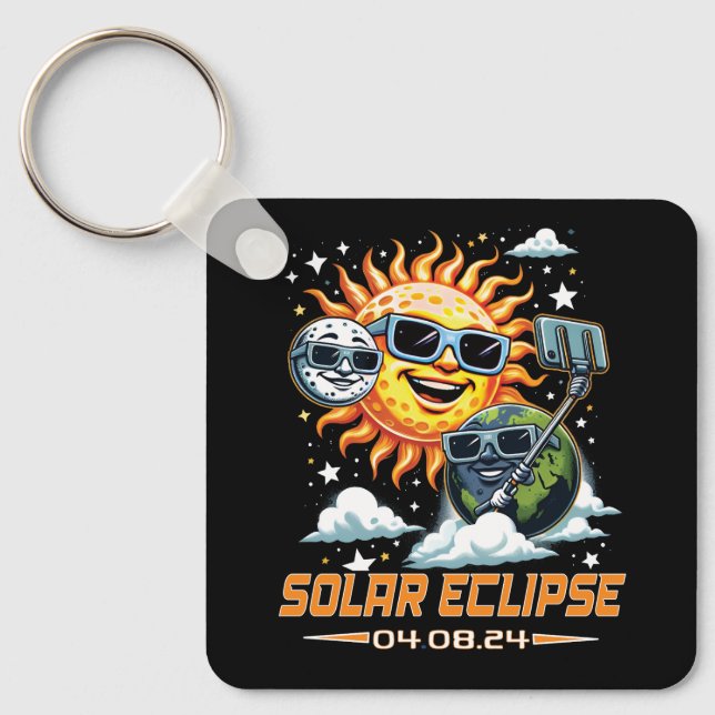 Total Solar Eclipse April 2024 Keychain (Front)