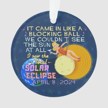 Total Solar Eclipse April 8 2024 American Funny Ornament by FancyCelebration at Zazzle
