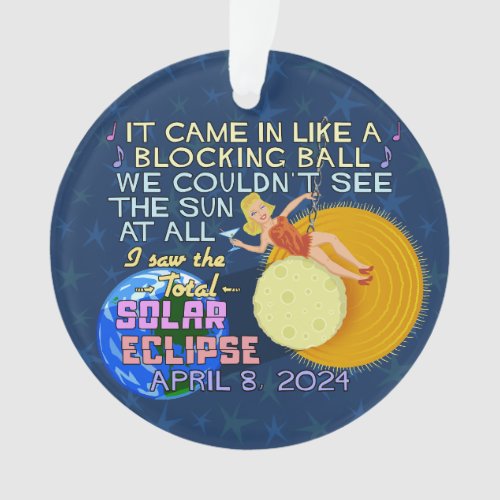 Total Solar Eclipse April 8 2024 American Funny Ornament