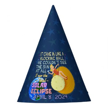 Total Solar Eclipse April 8 2024 American Funny Party Hat by FancyCelebration at Zazzle