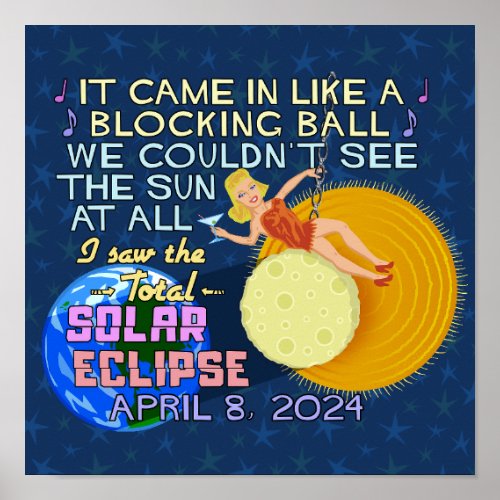 Total Solar Eclipse April 8 2024 American Funny Poster