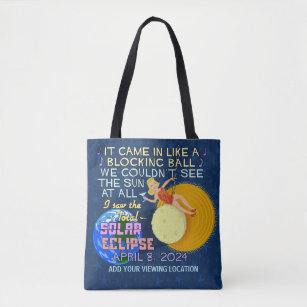 Total Solar Eclipse April 8 2024 American Funny Tote Bag