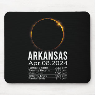 Total Solar Eclipse April 8 2024 Arkansas Schedule Mouse Pad