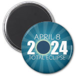 Total Solar Eclipse - April 8, 2024 - Blue Design Magnet at Zazzle