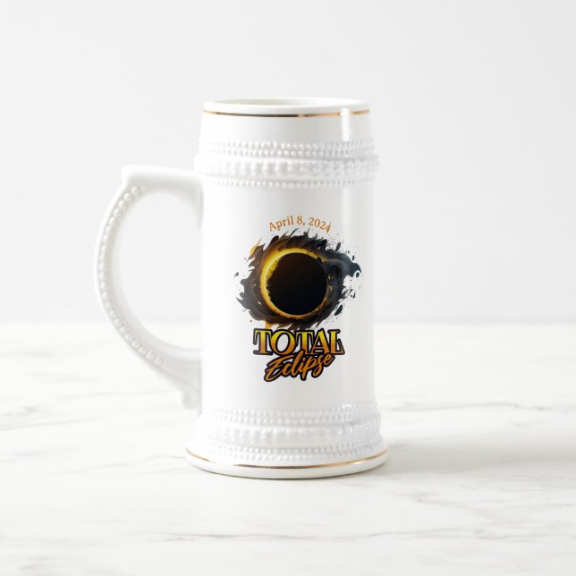 Total Solar Eclipse April 8, 2024 Commemorative  Beer Stein (Left)