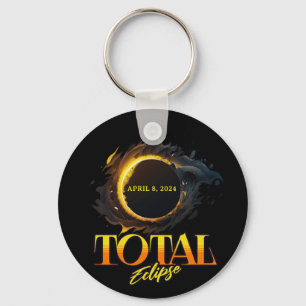 Total Solar Eclipse April 8, 2024 Commemorative  Keychain