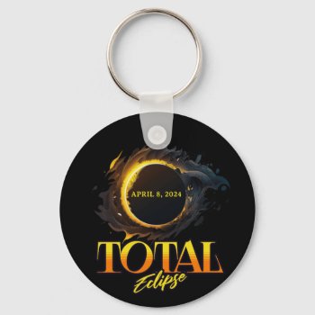 Total Solar Eclipse April 8  2024 Commemorative  Keychain by AgapiDesigns at Zazzle