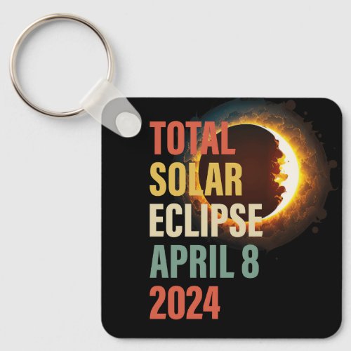 Total Solar Eclipse April 8 2024 Commemorative  Keychain
