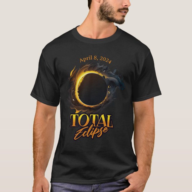 Total Solar Eclipse April 8, 2024 Commemorative  T-Shirt (Front)