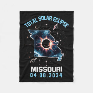 Total Solar Eclipse April 8 2024 Missouri Totality Fleece Blanket