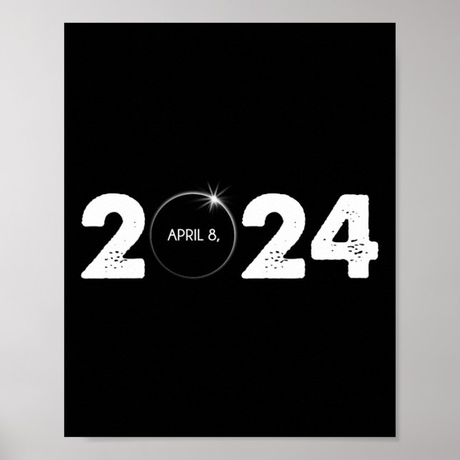 Total Solar Eclipse April 8 2024 Path Of Totality  Poster (Front)